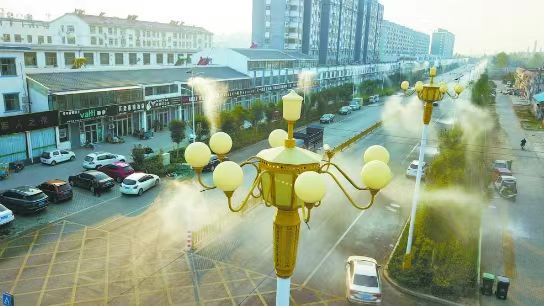 道路扬尘治理路灯杆喷淋系统