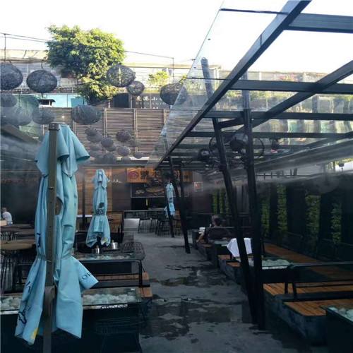 户外酒吧喷雾降温 露天餐厅快速降温喷雾系统 自动化喷雾设备降温